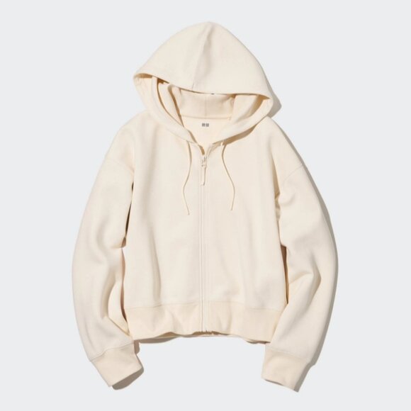 Uniqlo Dry Sweat Cropped Full-Zip Long-Sleeve Hoodie XXL - Picture 1 of 2